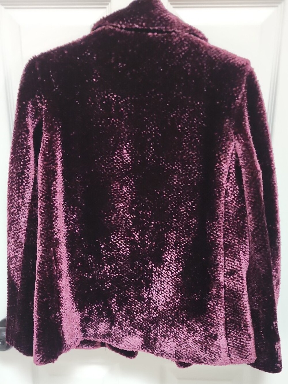 Nanette Lepore Size Small Plush Velvet Style Jacket - Wine Purple Size Small - Picture 9 of 12